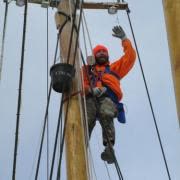Jeff Beck on the Mast of the Schooner Olad